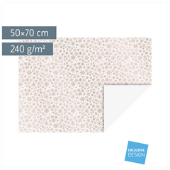 Motivkarton „Kristalle“ | 50×70 cm, 240 g/m², weiß/roségold glänzend