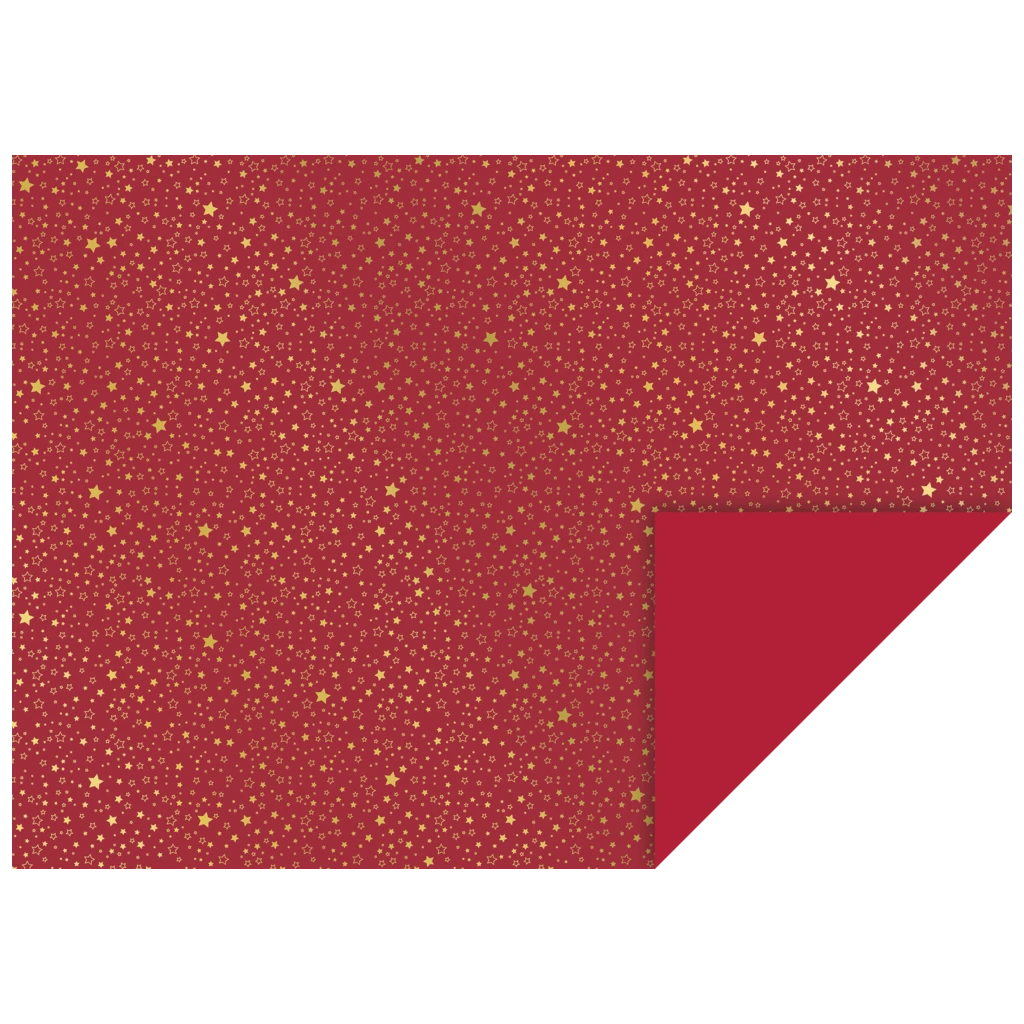 Motivkarton „Sterne“ | 50×70 cm, 240 g/m², rot/gold glänzend