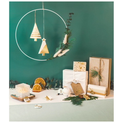 Motivkarton „Sterne“ | A4, 240 g/m², creme/gold glänzend