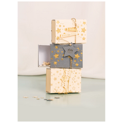 Motivkarton „Sterne“ | A4, 240 g/m², creme/gold glänzend