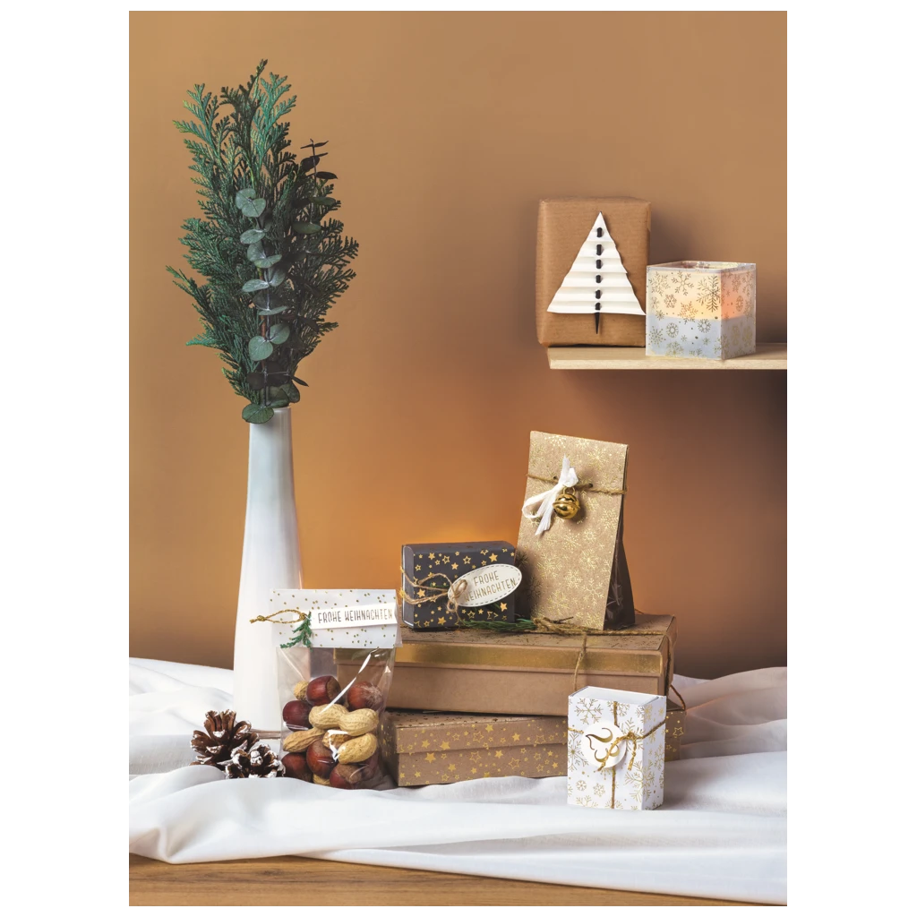 Motivkarton „Sterne“ | A4, 240 g/m², anthrazit/gold glänzend