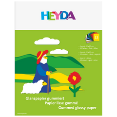 Glanzpapier-Heft (Buntpapier) | 22×25 cm, 12 Blatt, 80 g/m²