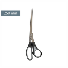 Papierschere Soft-Touch | spitz, 250 mm, schwarz/grau