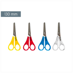 Kinderschere | abgerundet, 130 mm, sortiert, blau, gelb, rot, transparent