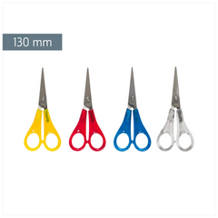 Kinderschere | spitz, 130 mm, sortiert, blau, gelb, rot, transparent