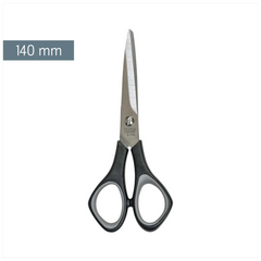 Bastelschere Soft-Touch | spitz, 140 mm, schwarz/grau
