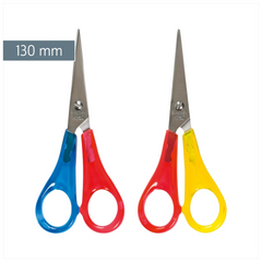 Kinderschere Linkshänder | spitz, 130 mm, sortiert, rot/gelb, rot/blau