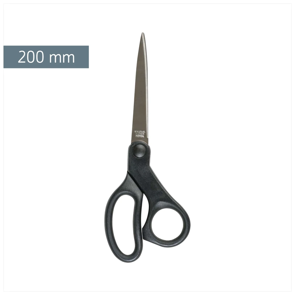 Universalschere Soft-Touch | spitz, 200 mm, schwarz