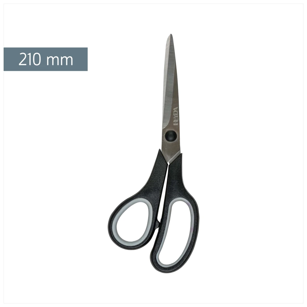 Universalschere Soft-Touch Linkshänder | spitz, 210 mm, schwarz/grau