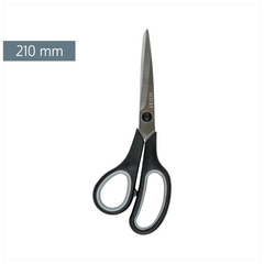 Universalschere Soft-Touch Linkshänder | spitz, 210 mm, schwarz/grau