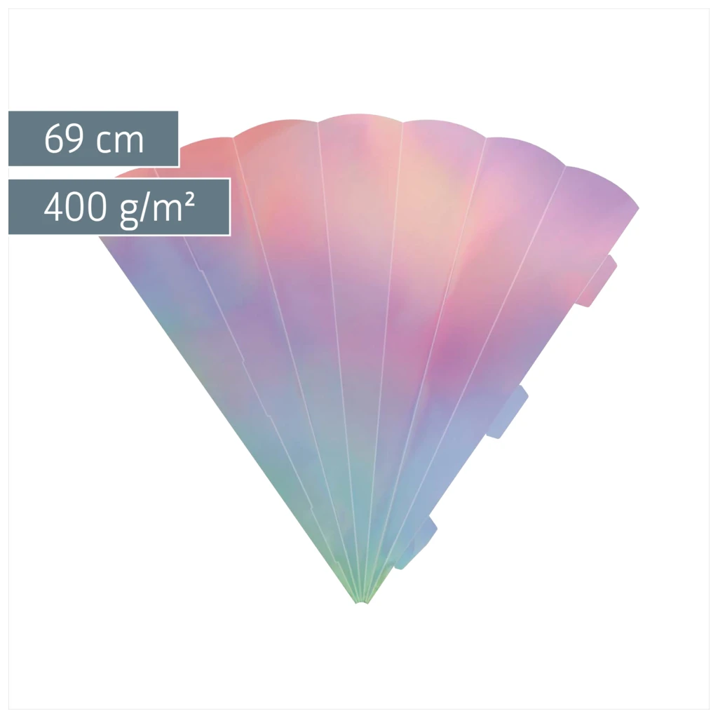 Schultüten-Rohling Zuschnitt | 69 cm, 400 g/m², silber irisierend