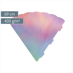 Schultüten-Rohling Zuschnitt | 69 cm, 400 g/m², silber irisierend