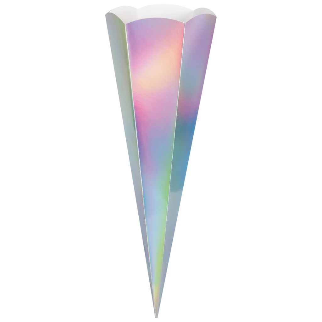Schultüten-Rohling Zuschnitt | 69 cm, 400 g/m², silber irisierend
