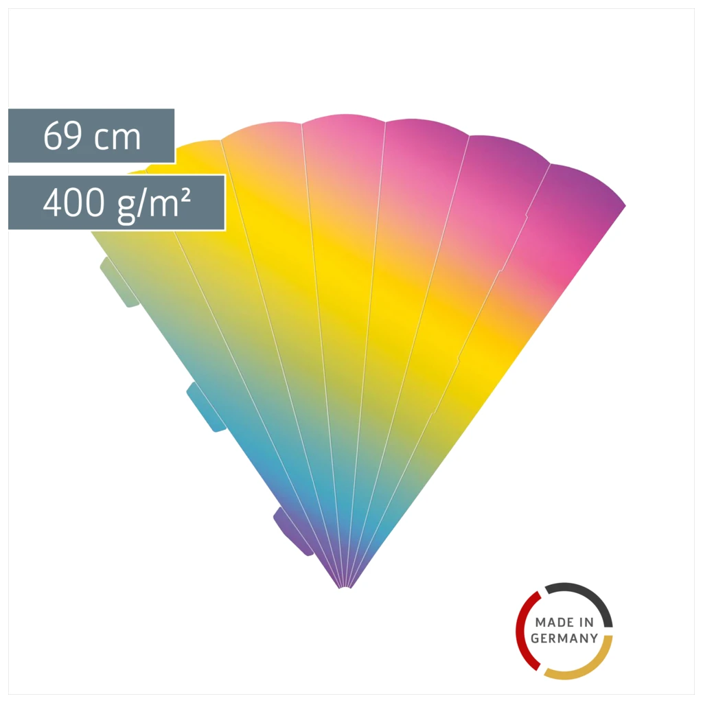 Schultüten-Rohling Zuschnitt | 69 cm, 400 g/m², regenbogen