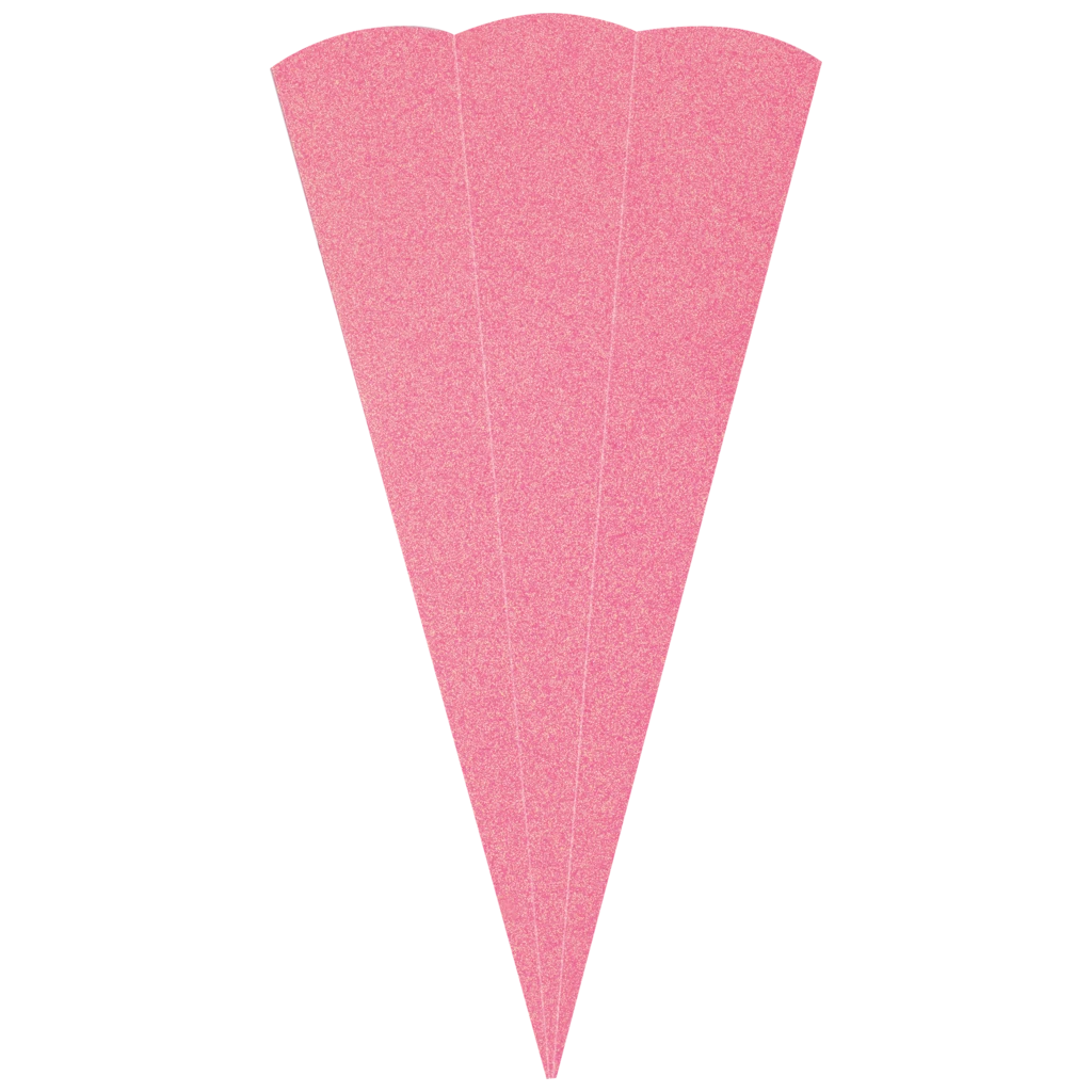 Schultüten-Rohling Zuschnitt mit Glitter | 69 cm, 400 g/m², pink