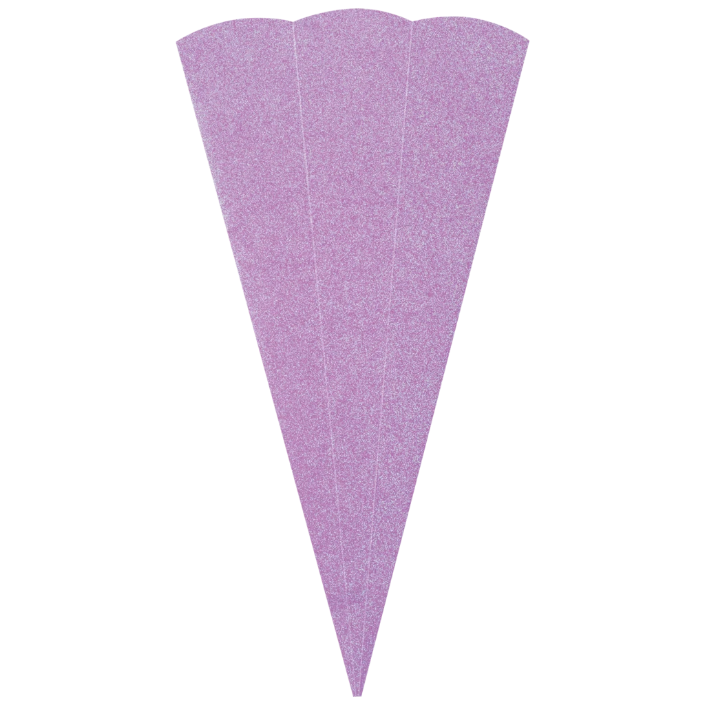 Schultüten-Rohling Zuschnitt mit Glitter | 69 cm, 400 g/m², violett