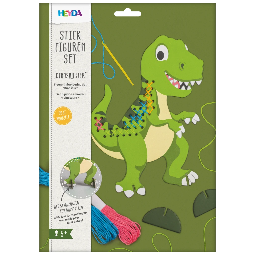 Stick-Figuren-Set „Dinosaurier“ | 155×190×50 mm, mehrfarbig