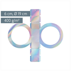 Rundlaternen-Zuschnitt | Ø 19 cm 6 cm, 400 g/m², silber irisierend