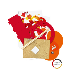 Laternen-Bastel-Set „Drache“ | orange/rot