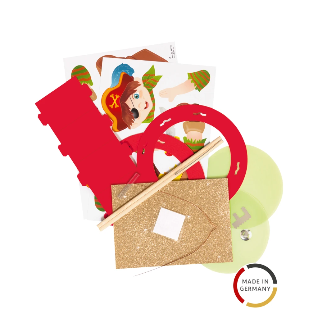 Laternen-Bastel-Set „Pirat“ | rot/bunt