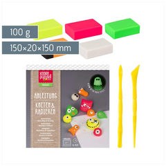 Bastel-Set Kneten & Radieren „Crazy Neon“ | 100 g