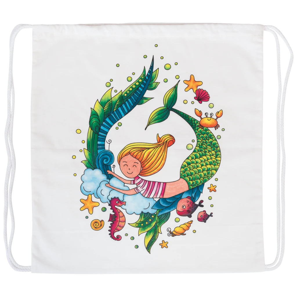 Bastel-Set Stoff bemalen „Mermaid“ Sportbeutel & Schlampermäppchen