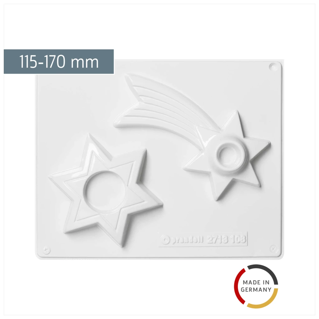 Gießform „Sterne“ Kerzenhalter | 115-170 mm, weiß