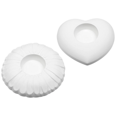 Gießform „Herz, Blume“ Kerzenhalter | 105-115 mm, weiß