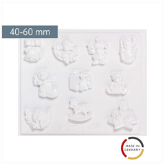 Gießform „Weihnachtsfiguren“ | 40-60 mm, weiß