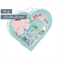 Schmuck-Set „Heart“ | 125×115×20 mm, mehrfarbig, pastell, 42 g