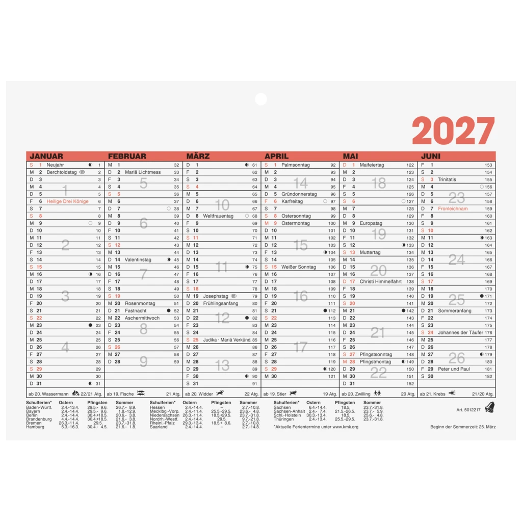 Tafelkalender 2027 | A5 quer