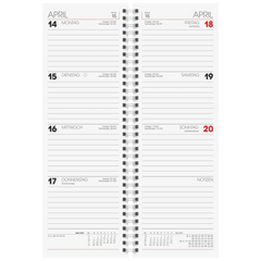 Vormerkbuch 2027 | 10×29,6 cm, Karton, rot