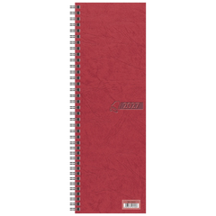 Vormerkbuch 2027 | 10×29,6 cm, Karton, rot