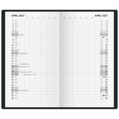 Taschenkalender 2027 | A6, Kunststoff, schwarz