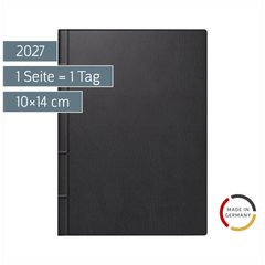 Taschenkalender 2027 | A6, Kunststoff, schwarz
