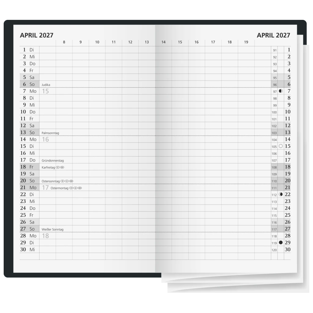 Taschenkalender 2027 | A6, Kunststoff, sortiert