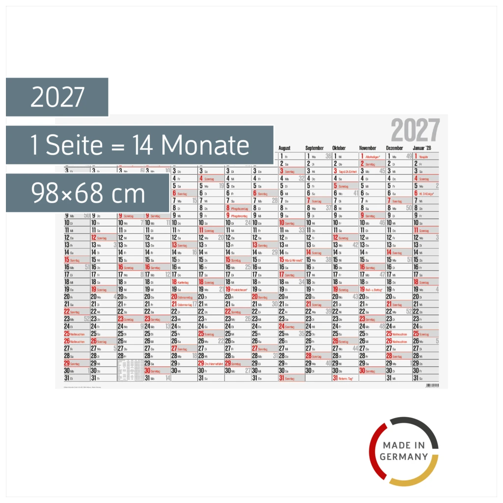 Plakatkalender 2027 | 98×68 cm