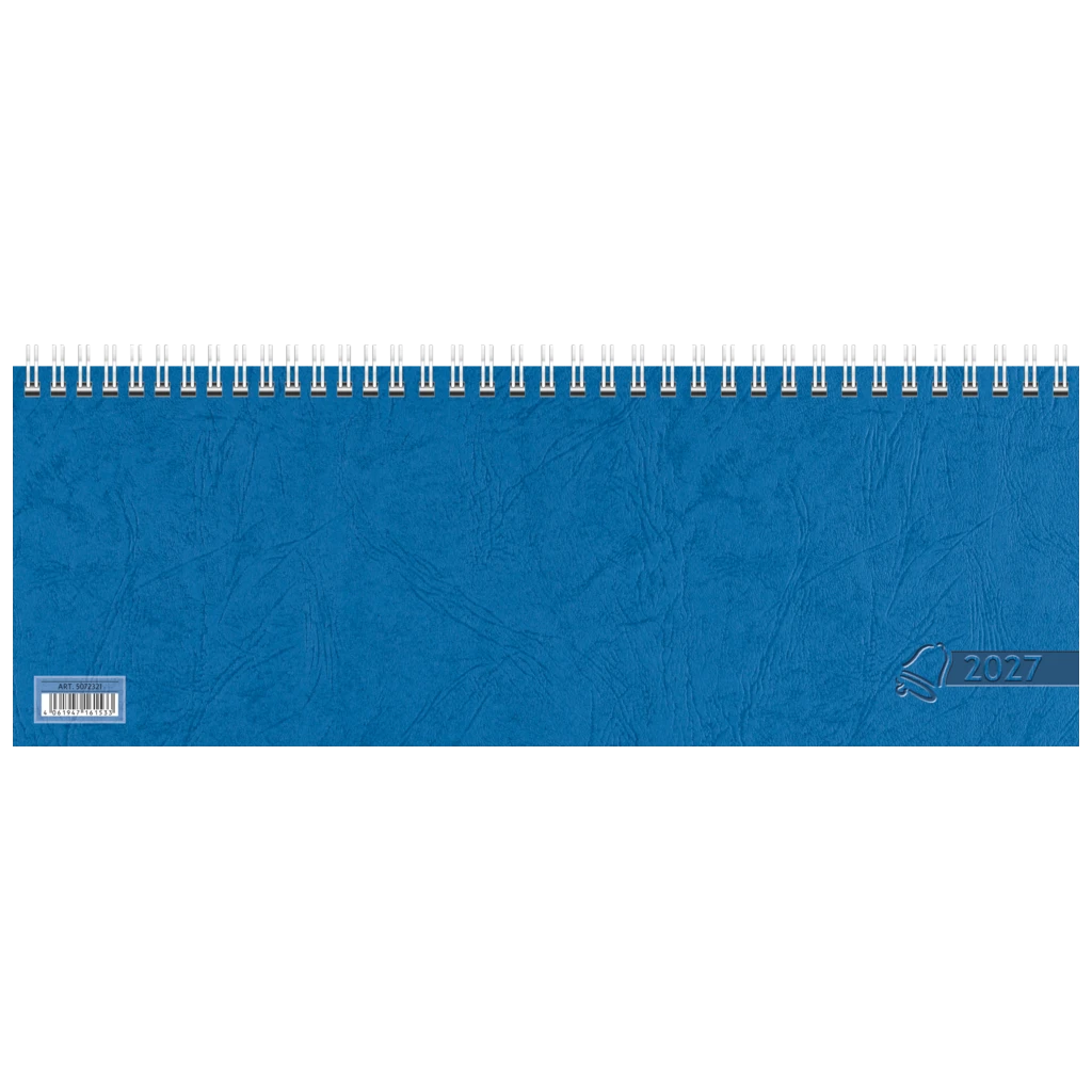 Querterminbuch 2027 | 29,7×10,5 cm, Karton, blau