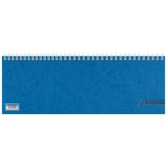 Querterminbuch 2027 | 29,7×10,5 cm, Karton, blau