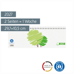 Querterminbuch 2027 „UWS“ | 29,7×10,5 cm, Karton