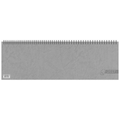 Querterminbuch 2027 | 42×13,7 cm, Karton, grau