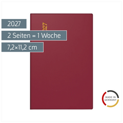 Taschenkalender Mod. partner/Industrie I 2027 | A7, Kunststoff, bordeaux