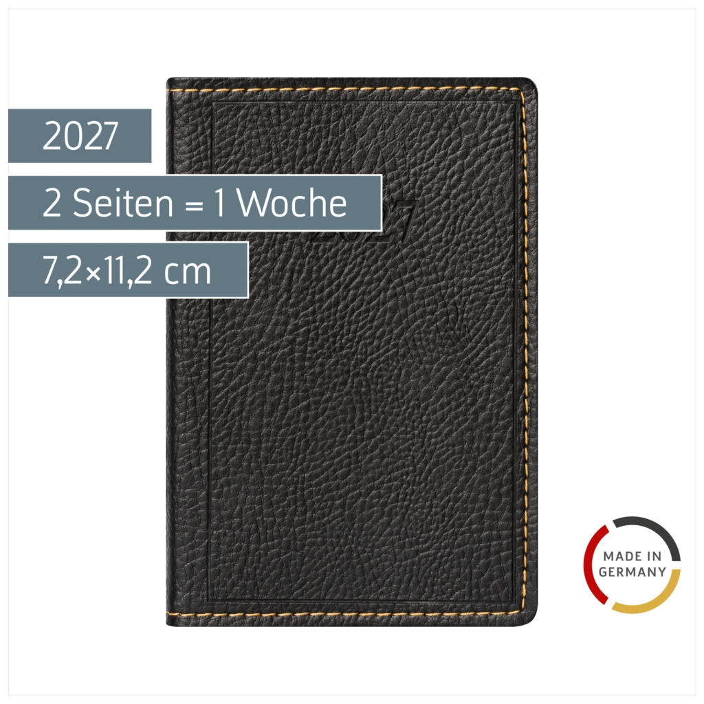 Taschenkalender Mod. partner/Industrie I 2027 | A7, Kunstleder, schwarz