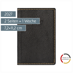 Taschenkalender Mod. partner/Industrie I 2027 | A7, Kunstleder, schwarz