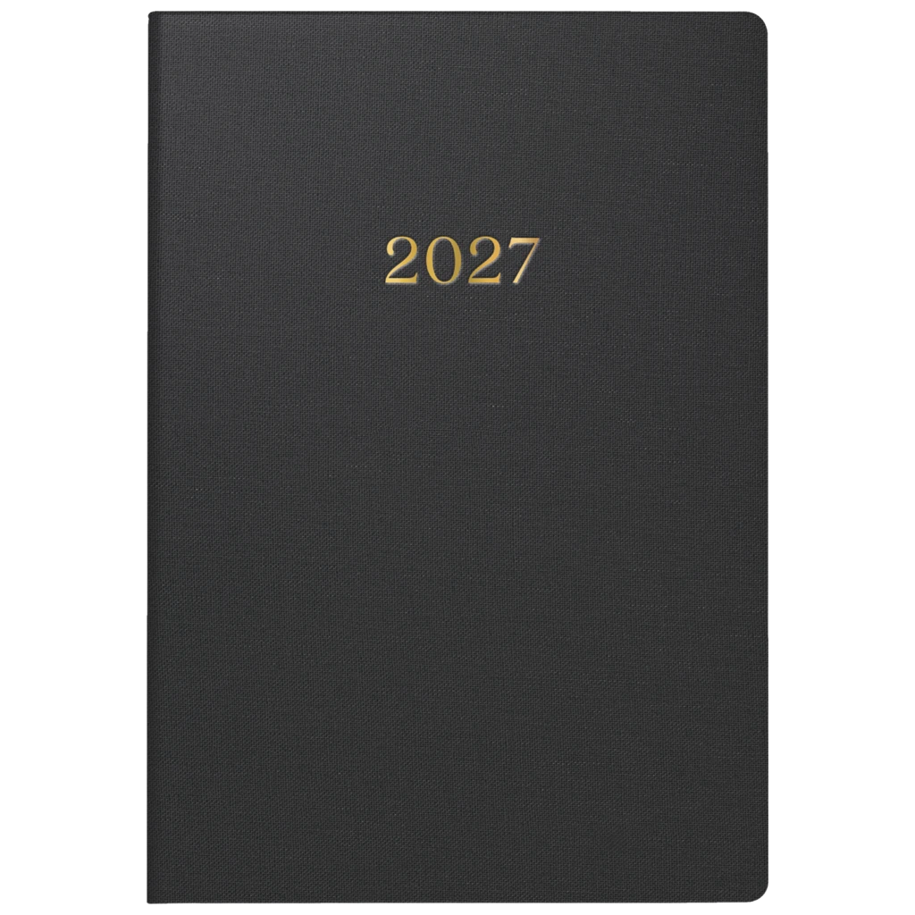 Taschenkalender Design Line Mod. partner/Industrie I 2027 „Black“ | A7, Textil
