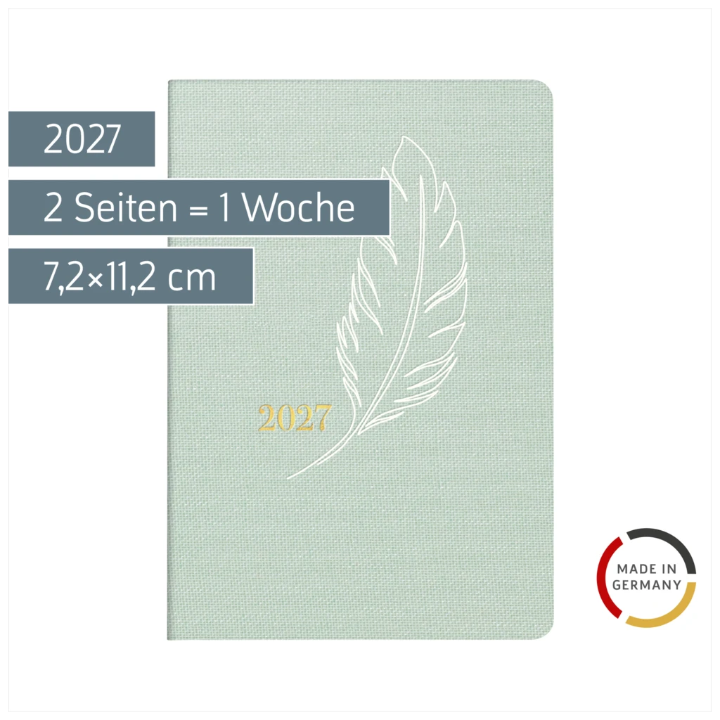 Taschenkalender Design Line Mod. partner/Industrie I 2027 „Feather“ | A7, Textil
