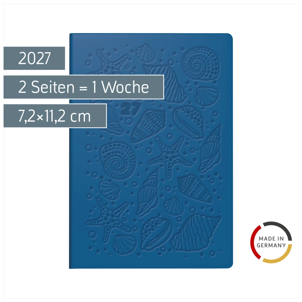 Taschenkalender Design Line Mod. partner/Industrie I 2027 „Shells“ | A7, Kunstleder