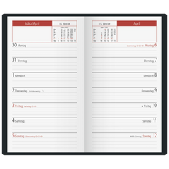 Taschenkalender Mod. TM 15 2027 | A6, Kunststoff, schwarz