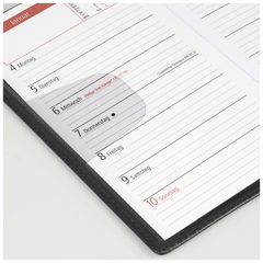 Taschenkalender Mod. TM 15 2027 | A6, Kunststoff, schwarz
