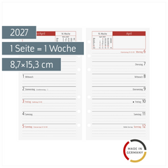 Wochen-Ersatzkalendarium Mod. TM 15 2027 | 8,7×15,3 cm